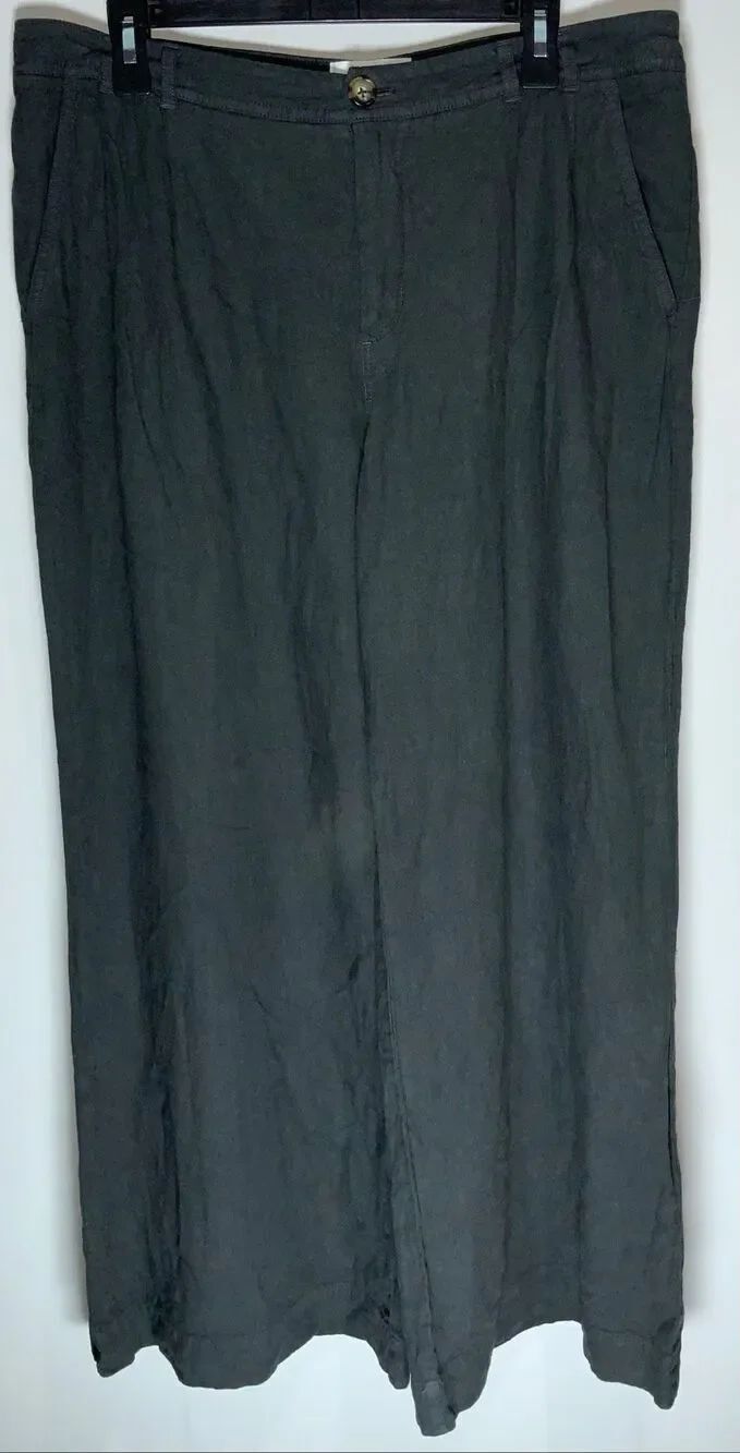 Anthropologie wide leg linen pants size 14